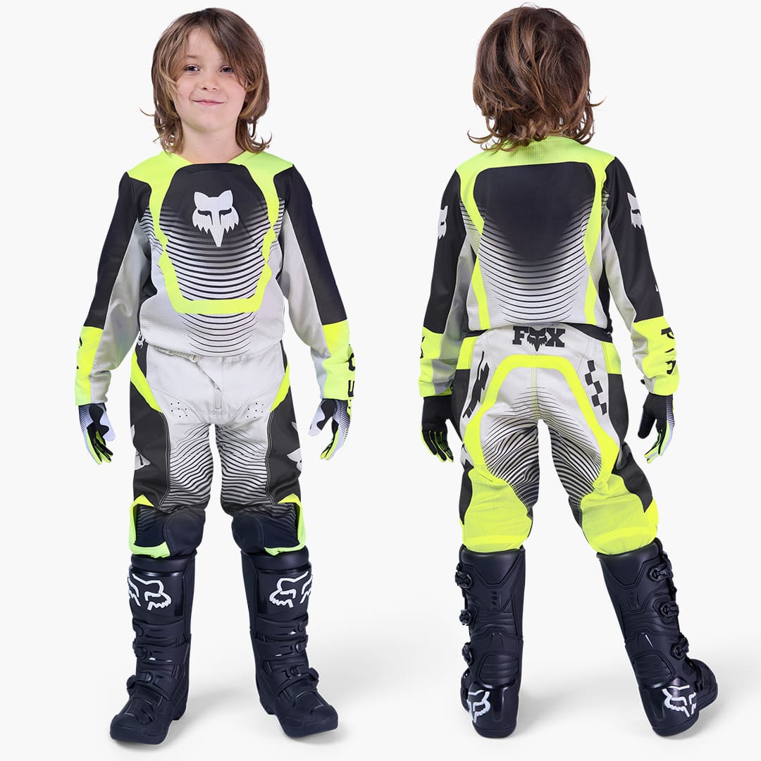 FoxRacing_MX26Gearsets_Youth_180Collect_GreyYellow_PDP1 FATO FOX CRIANÇA 180 COLLECT - CINZENTO/AMARELO FLUO - Image 1